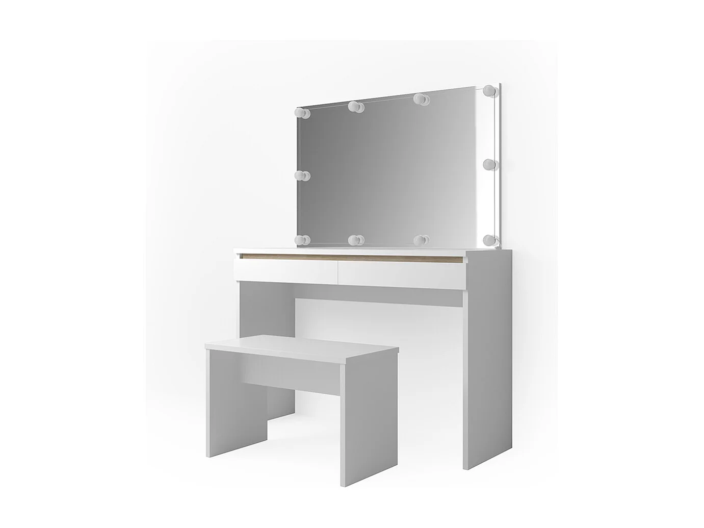 Coiffeuse blanc 120x41.8x83 emma