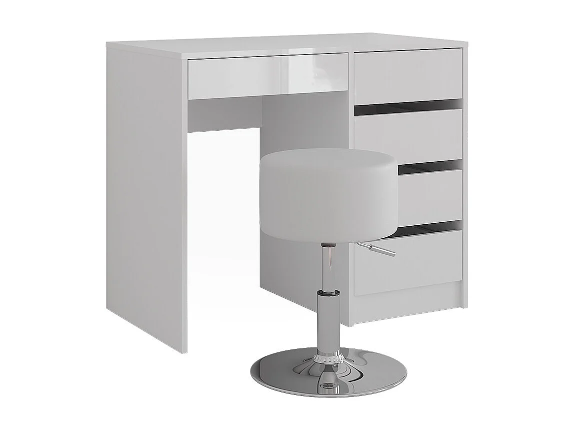 Schminktisch weiß/weiß hochglanz 89.8x50.1x76 sherry