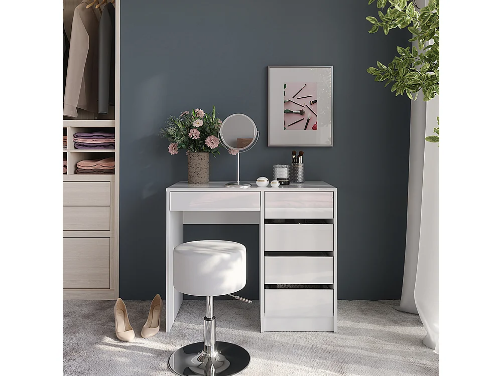 Tavolo da toeletta bianco/bianco lucido 89.8x50.1x76 sherry