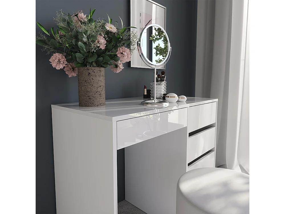Tavolo da toeletta bianco/bianco lucido 89.8x50.1x76 sherry