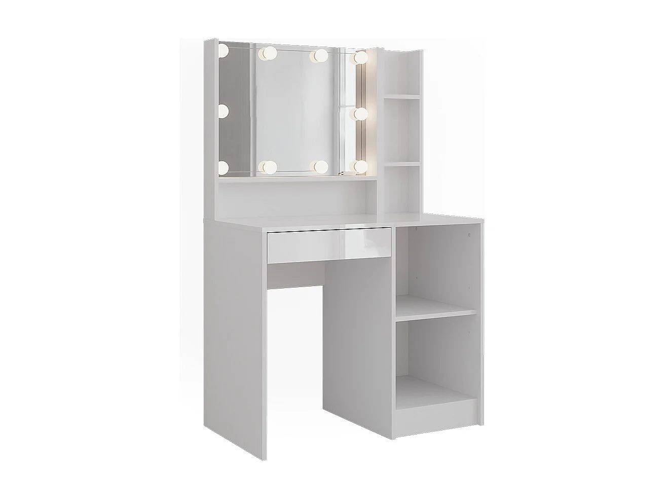 Kaptafel met licht wit/wit hoogglans 89.8x50.1x76 sherry