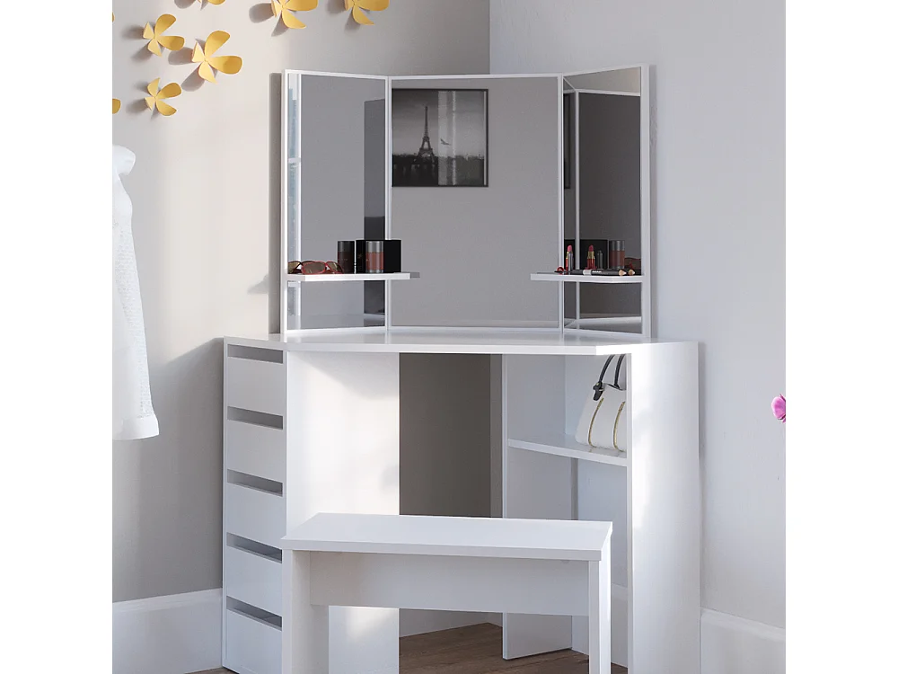 Tocador de esquina blanco 110x54x141.5 arielle