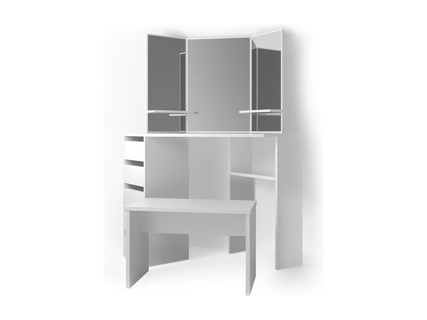 Coiffeuse blanc 110x54x141.5 arielle