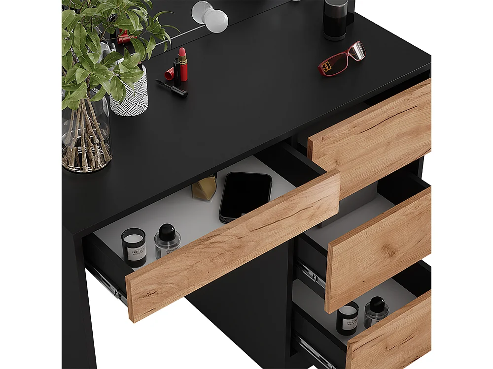 Tocador antracita/roble dorado 90x40x75 sherry