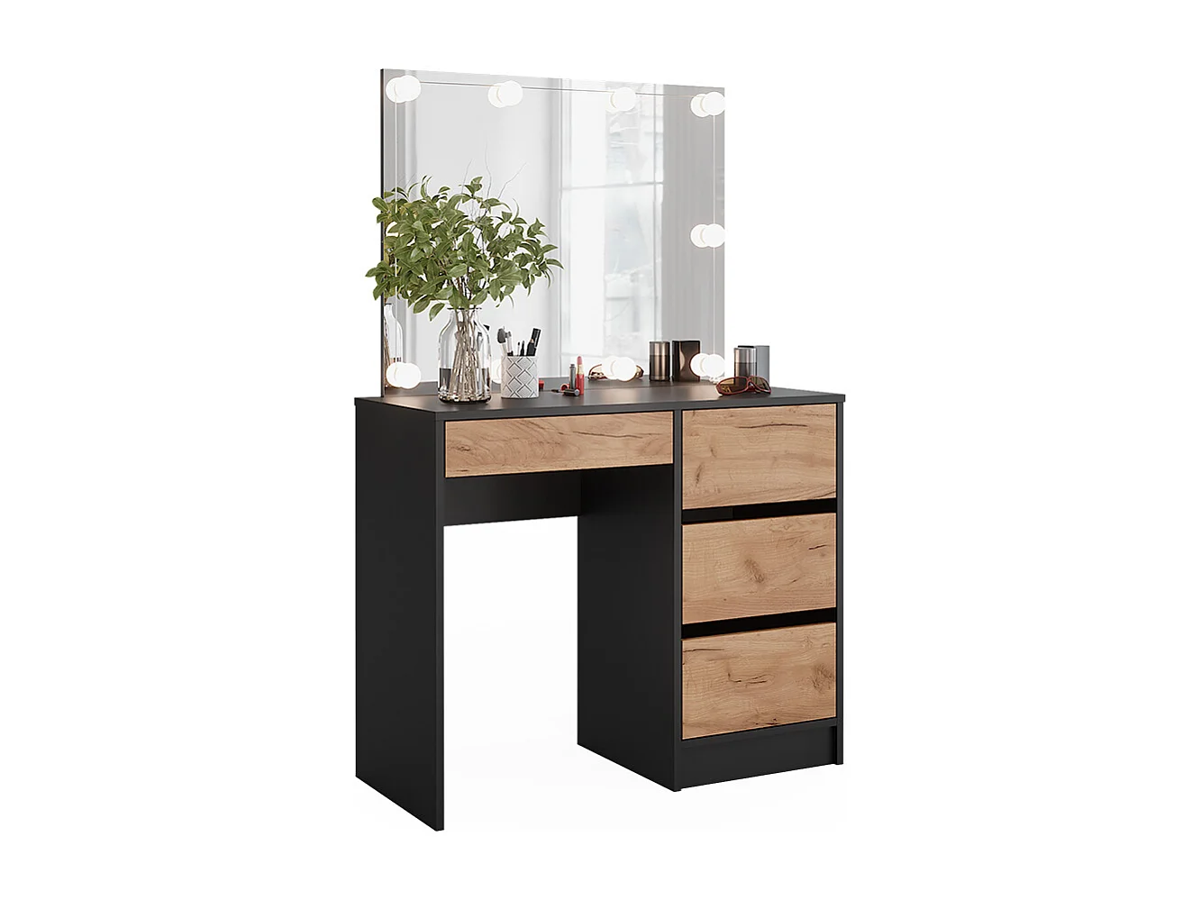 Tocador antracita/roble dorado 90x40x75 sherry