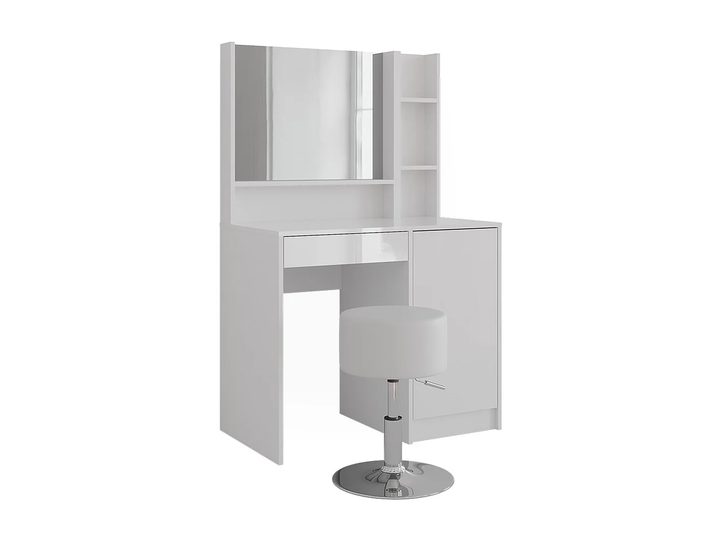 Kaptafel wit/wit hoogglans 89.8x50.1x76 sherry