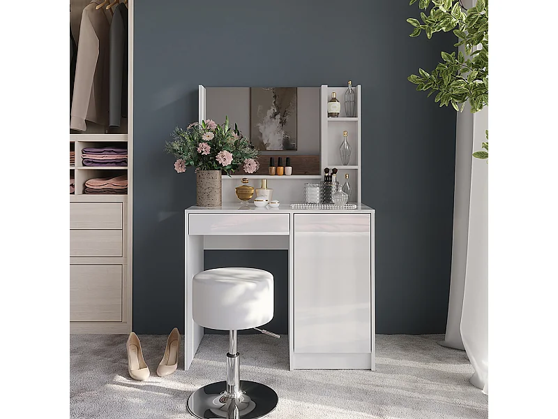 Tocador blanco/blanco alto brillo 89.8x50.1x76 sherry