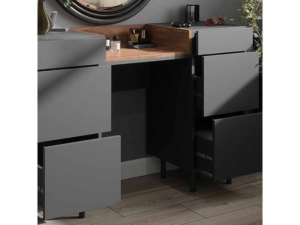 Coiffeuse anthracite 120x40x80 anika