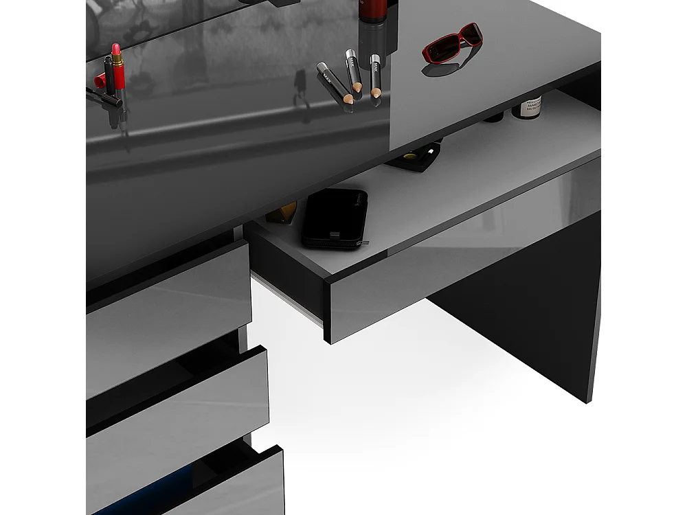 Coiffeuse anthracite 120x55x75 sherry