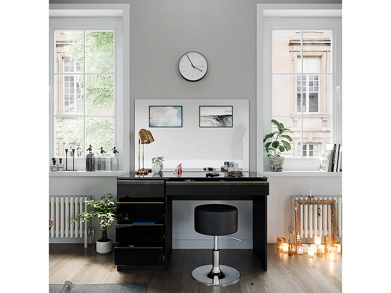 Tocador negro/oro 120x55x75 sherry