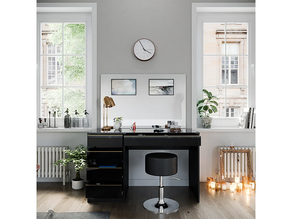 Tocador negro/oro 120x55x75 sherry