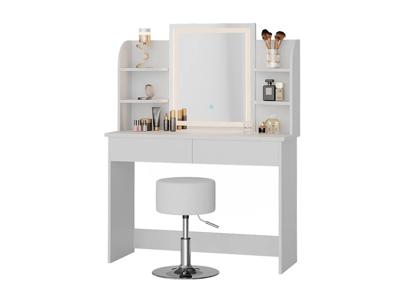 Coiffeuse blanc 106x40x142 charlotte