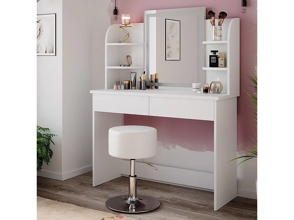 Coiffeuse blanc 106x40x142 charlotte