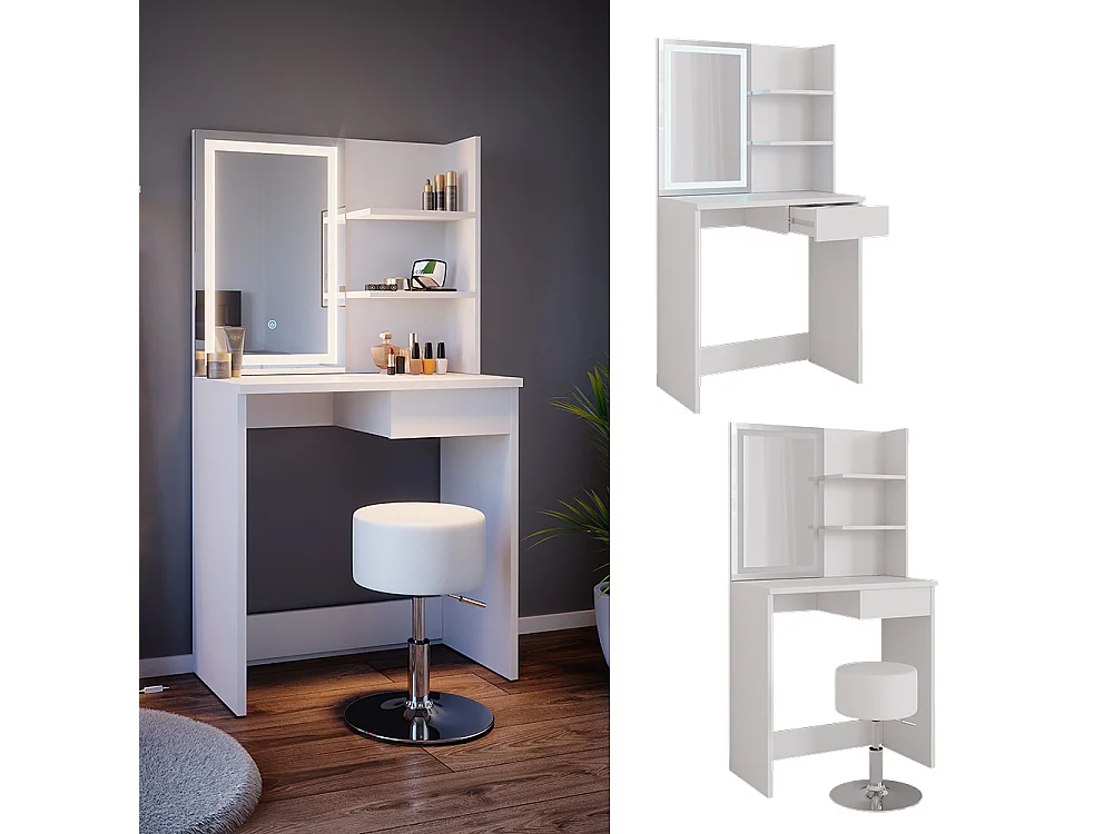 Coiffeuse blanc 75x40x141 dekos