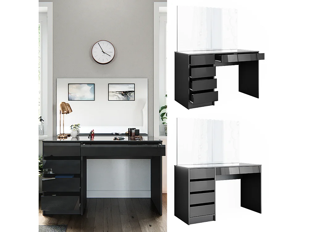 Coiffeuse anthracite 120x55x75 sherry