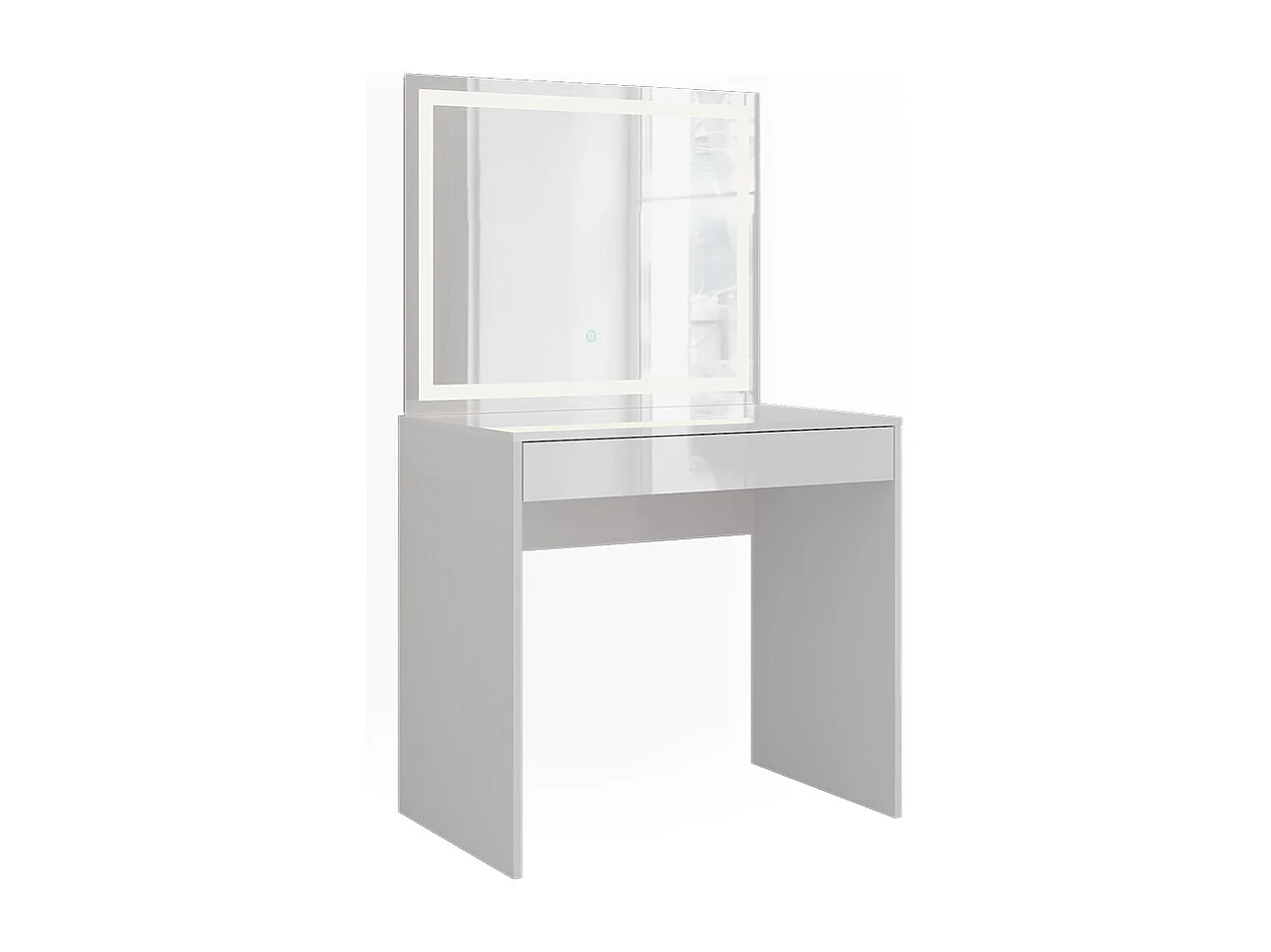 Schminktisch weiß/weiß hochglanz 81.4x50.1x76 sherry