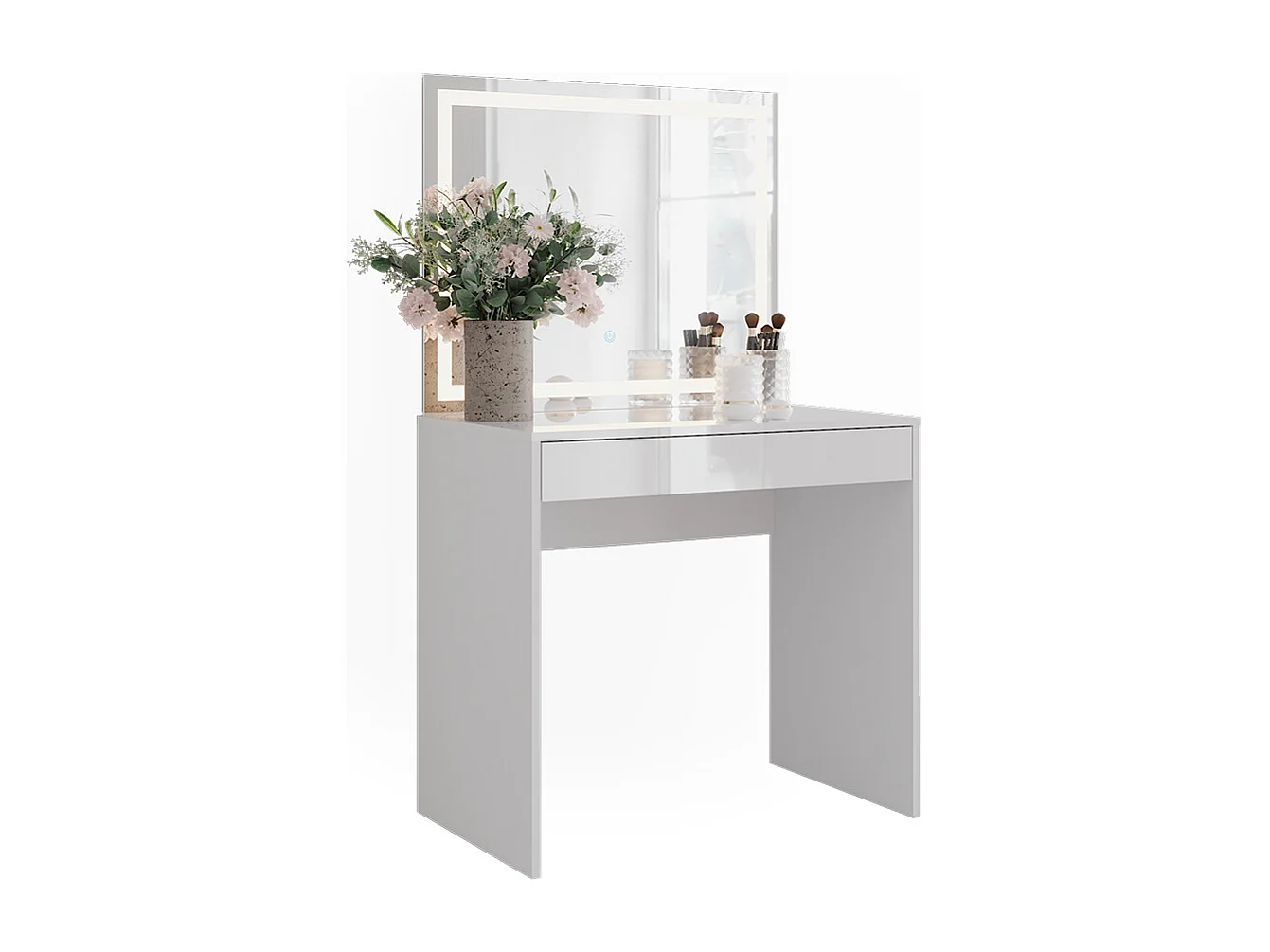 Coiffeuse blanc/blanc brillant 81.4x50.1x76 sherry