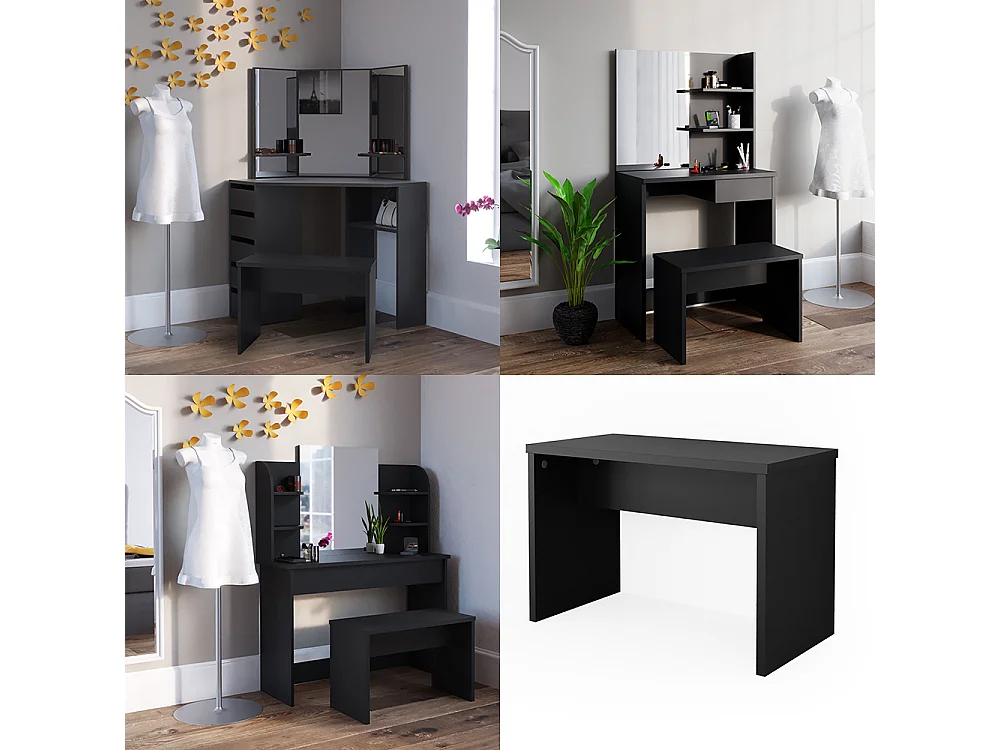 Banqueta negro 70x35x45.5