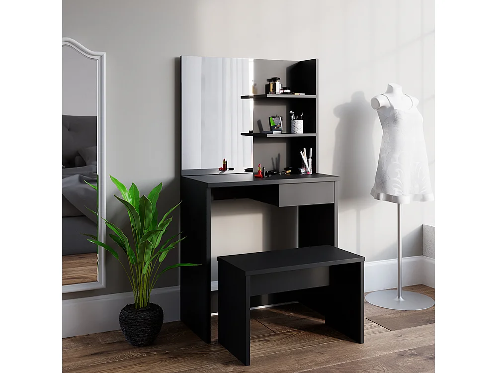 Banqueta negro 70x35x45.5