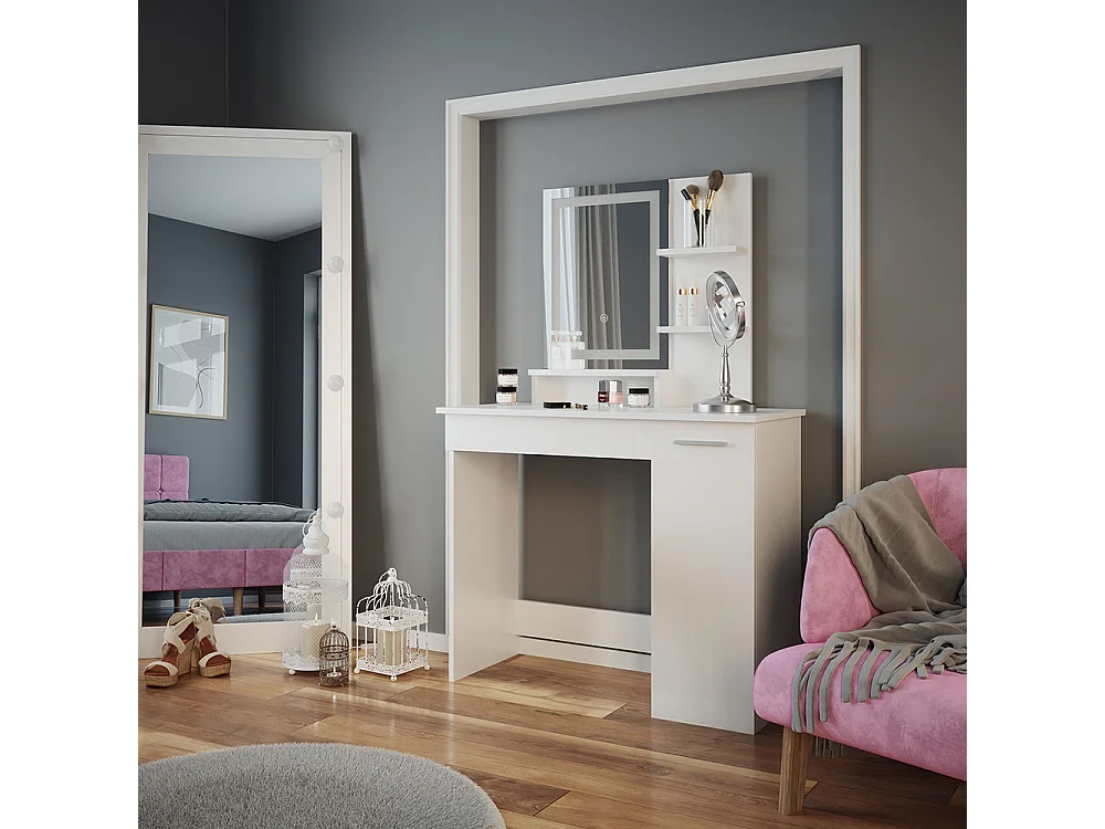 Coiffeuse blanc 90x38x137.5 julia