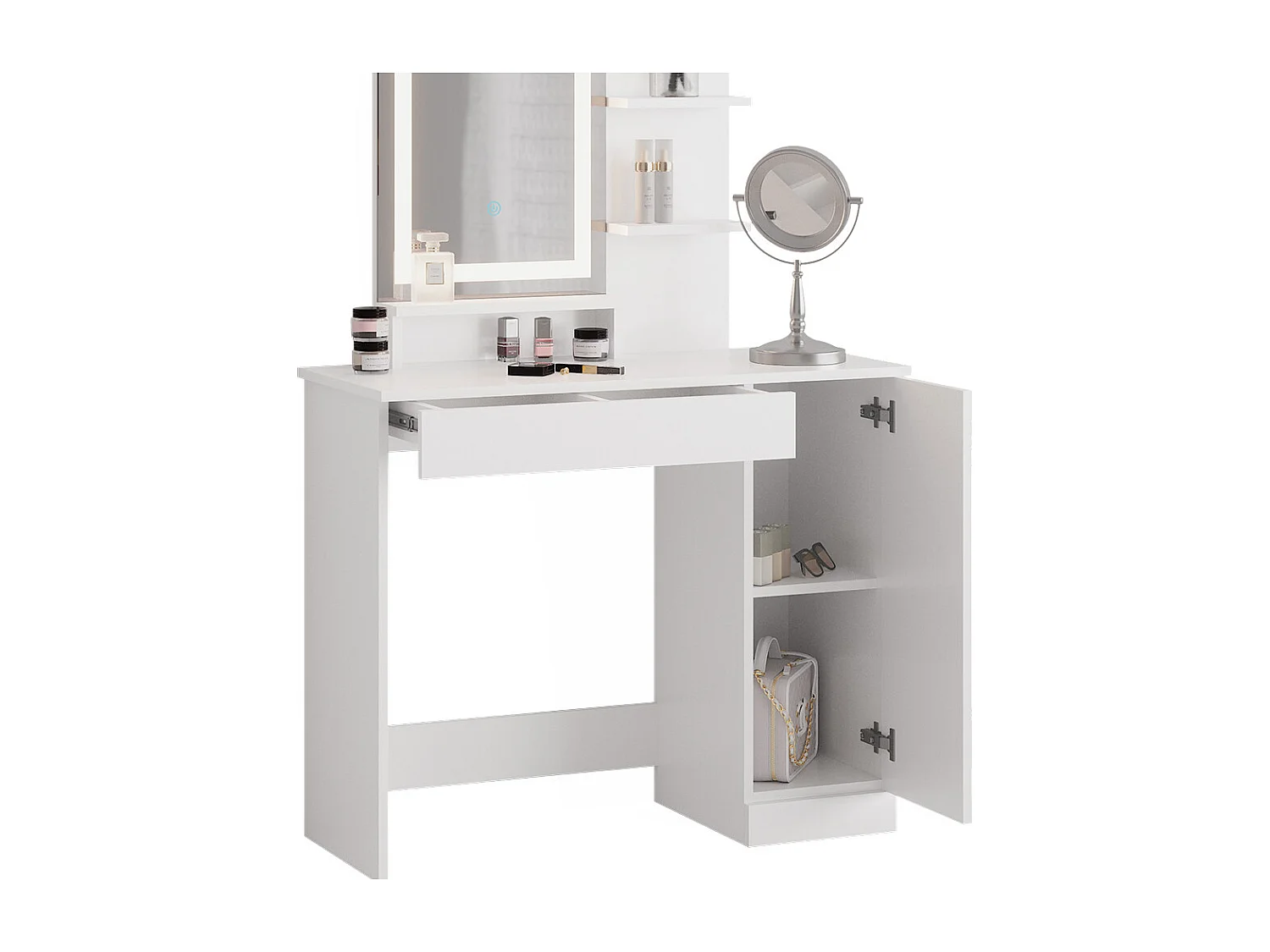 Coiffeuse blanc 90x38x137.5 julia