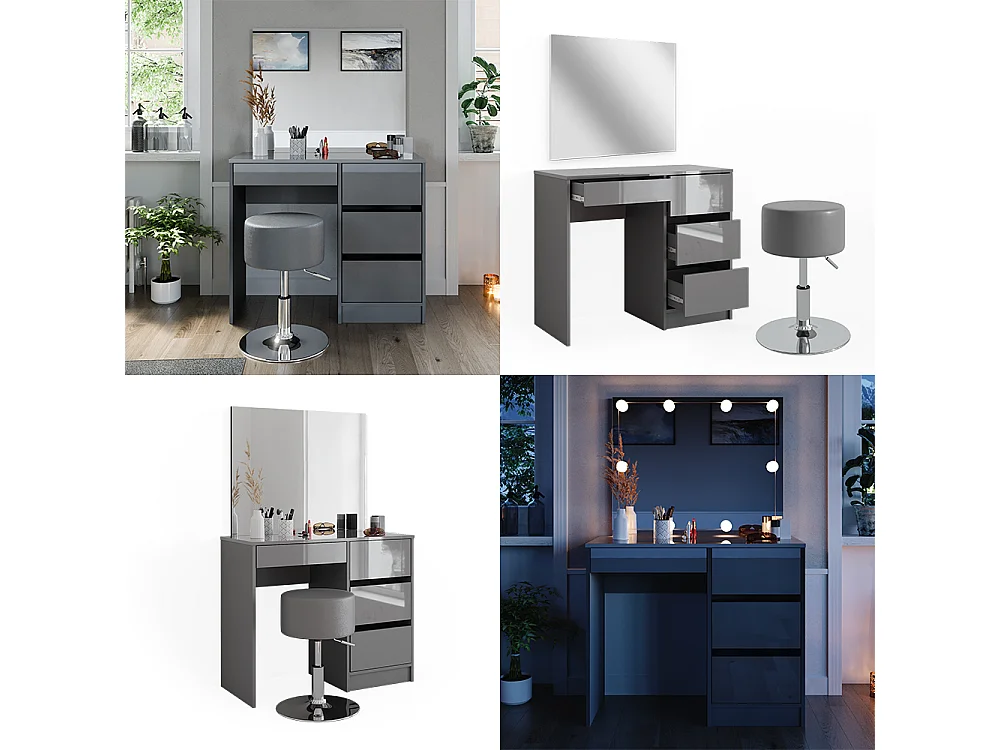 Tocador gris 90x40x75 sherry