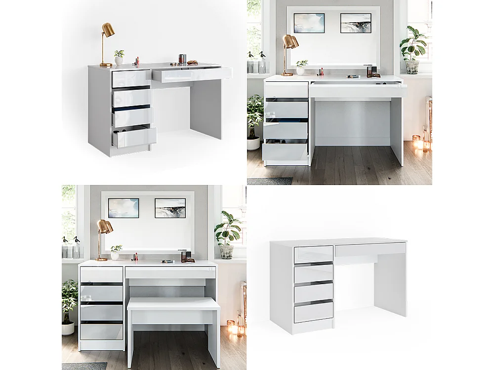 Mesa de maquillaje blanco 120x55x75 sherry