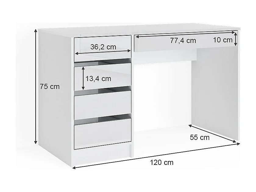 Vanity white 120x55x75 sherry