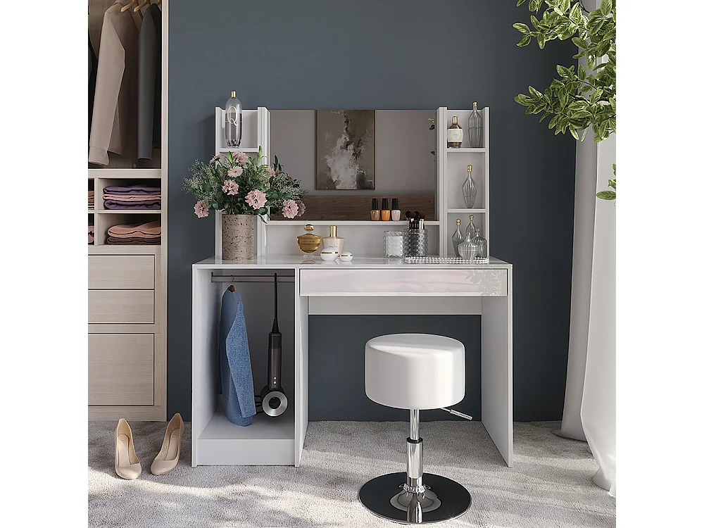 Coiffeuse blanc/blanc brillant 119.8x50.1x76 sherry