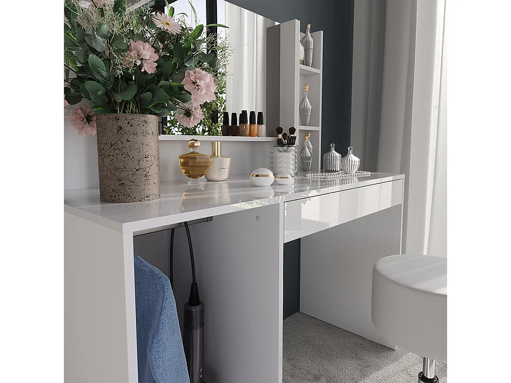 Coiffeuse blanc/blanc brillant 119.8x50.1x76 sherry