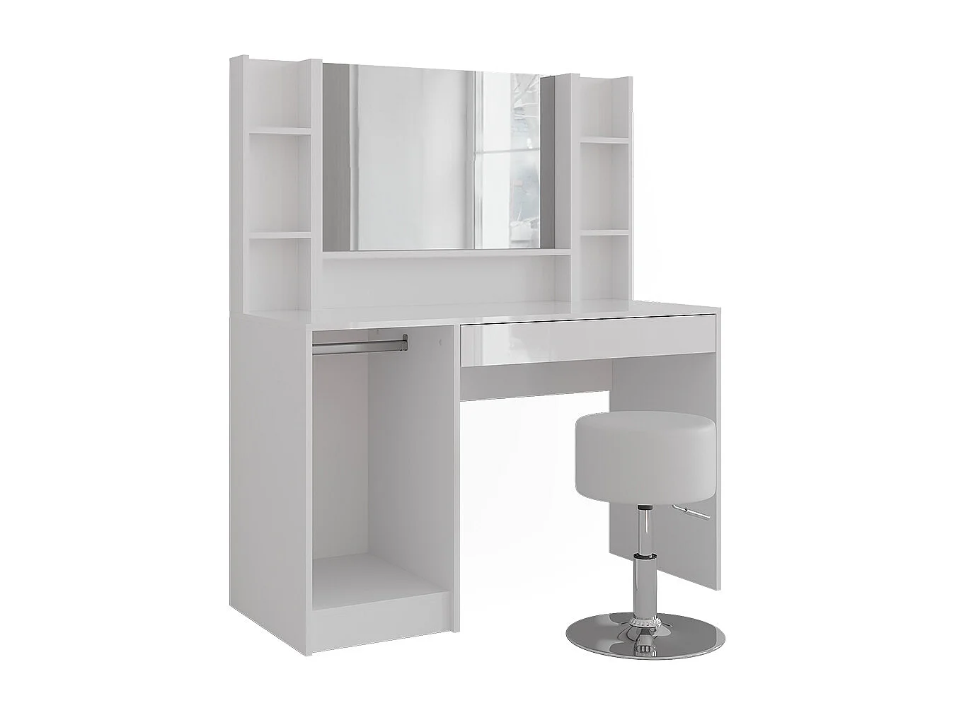 Kaptafel wit/wit hoogglans 119.8x50.1x76 sherry