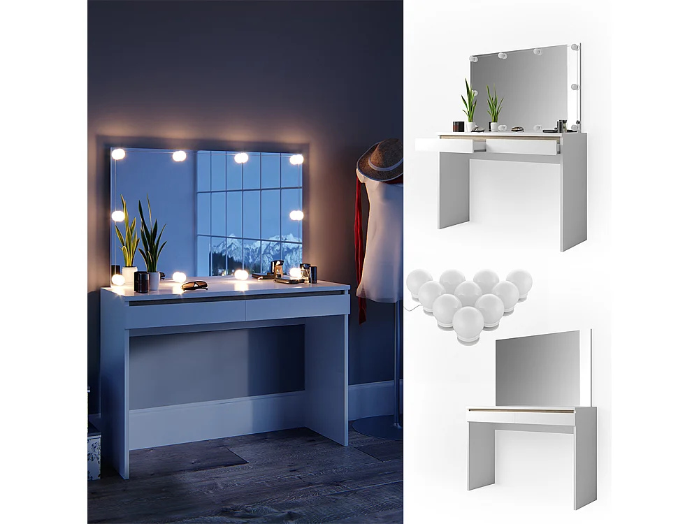 Tocador blanco 120x41.8x83 emma