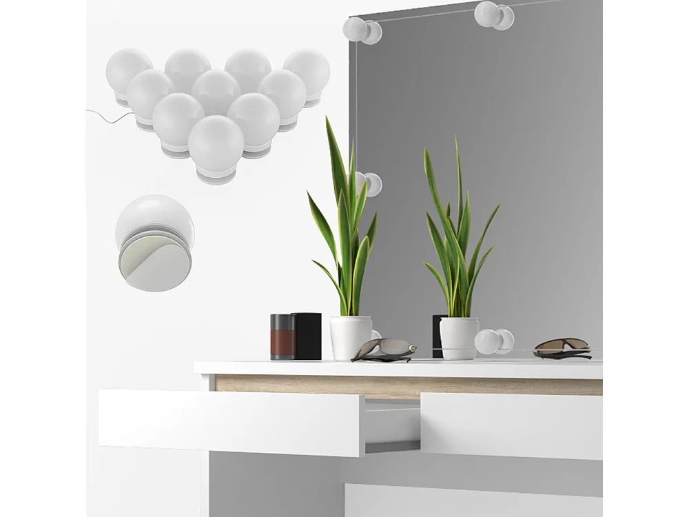 Coiffeuse blanc 120x41.8x83 emma