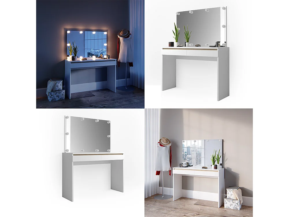 Coiffeuse blanc 120x41.8x83 emma