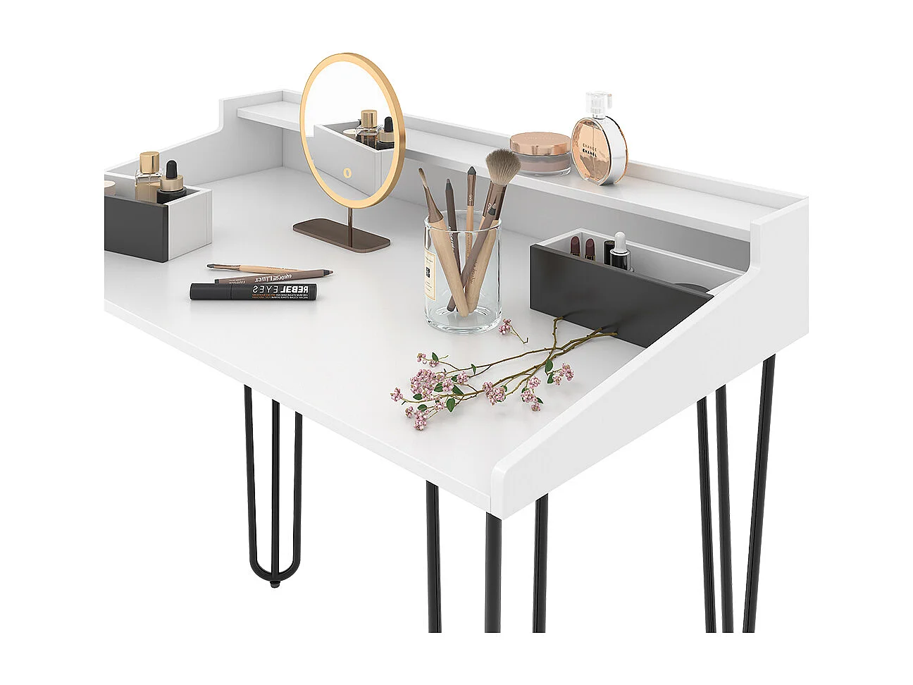 Coiffeuse blanc 110x60x89.5 sannar