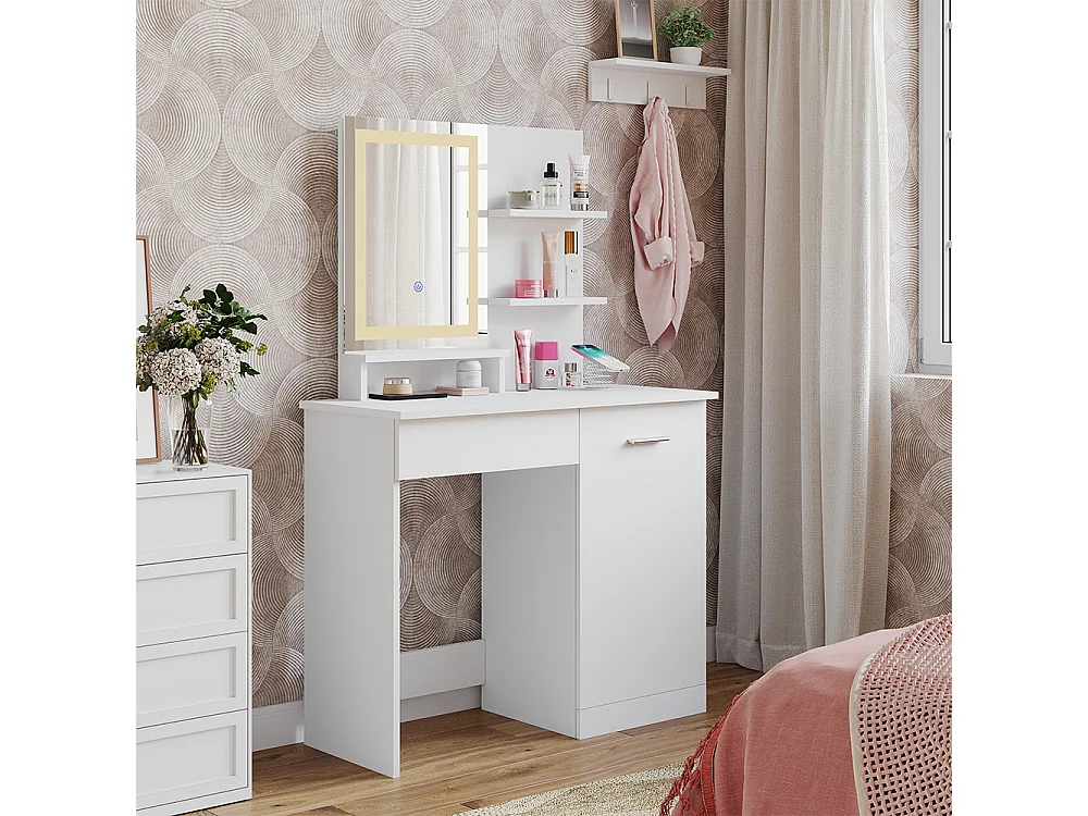 Coiffeuse blanc 90x38x137.5 julia