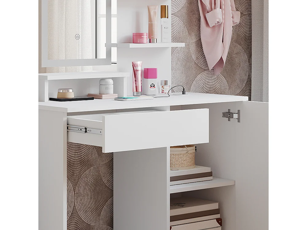 Coiffeuse blanc 90x38x137.5 julia