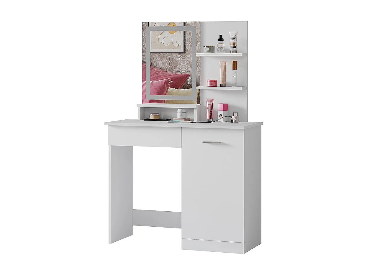 Coiffeuse blanc 90x38x137.5 julia