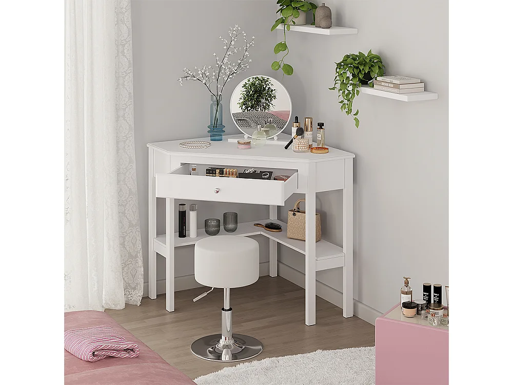 Eckschminktisch weiß 75x71.6x76.8 velto