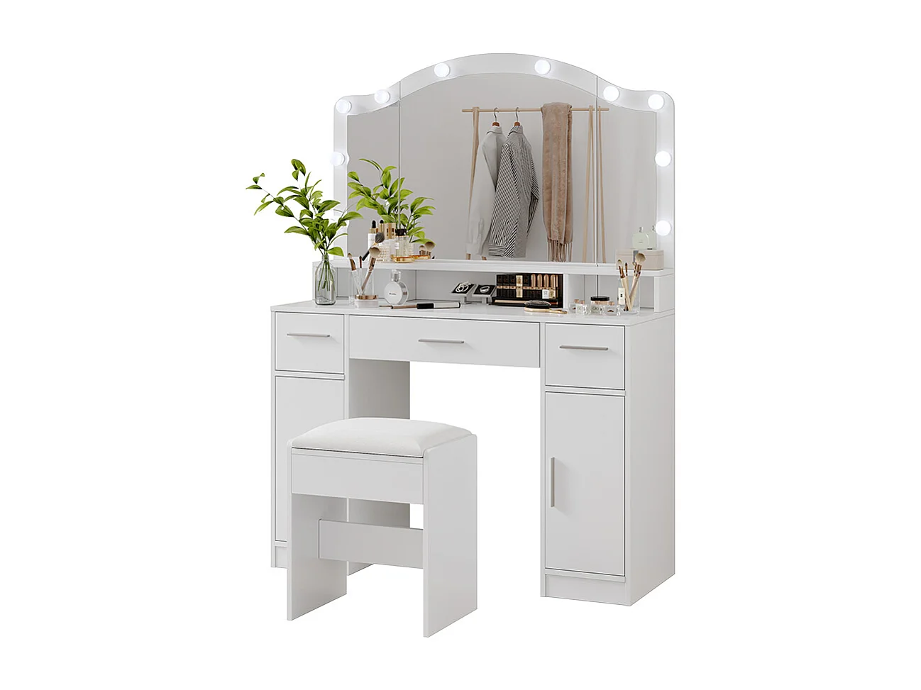Schminktisch weiß 110x40x150.5 lumira