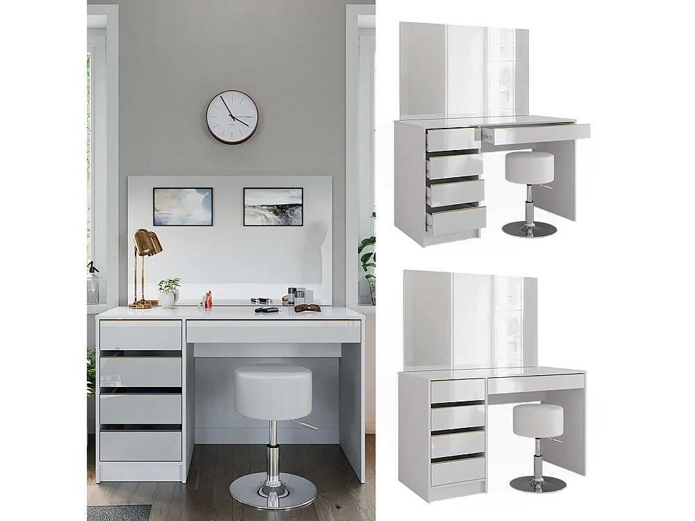 Set de maquillage blanc/or 120x55x75 sherry