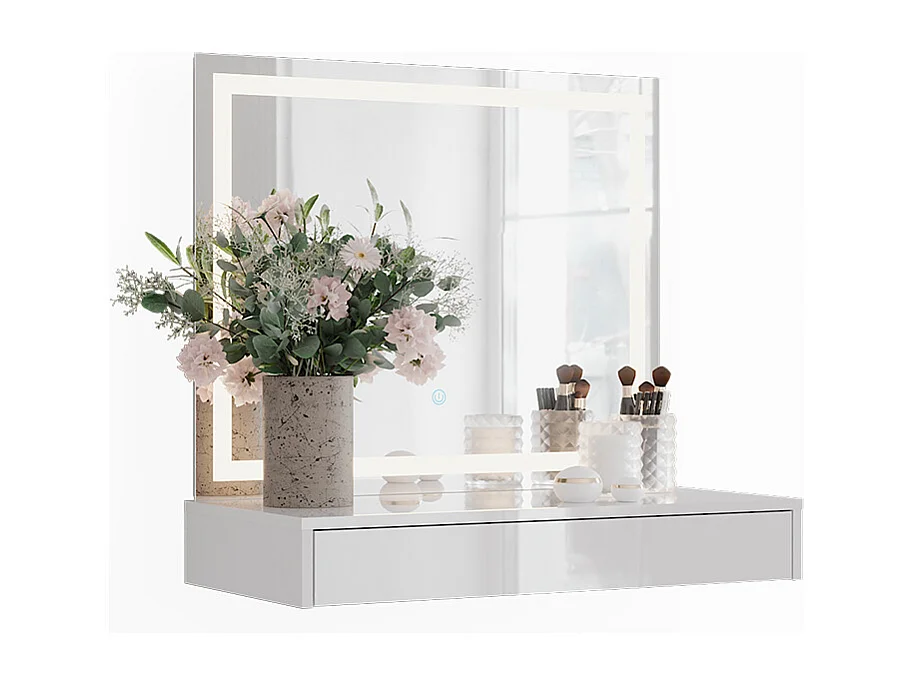 Coiffeuse blanc/blanc brillant 80x50.1x76 sherry