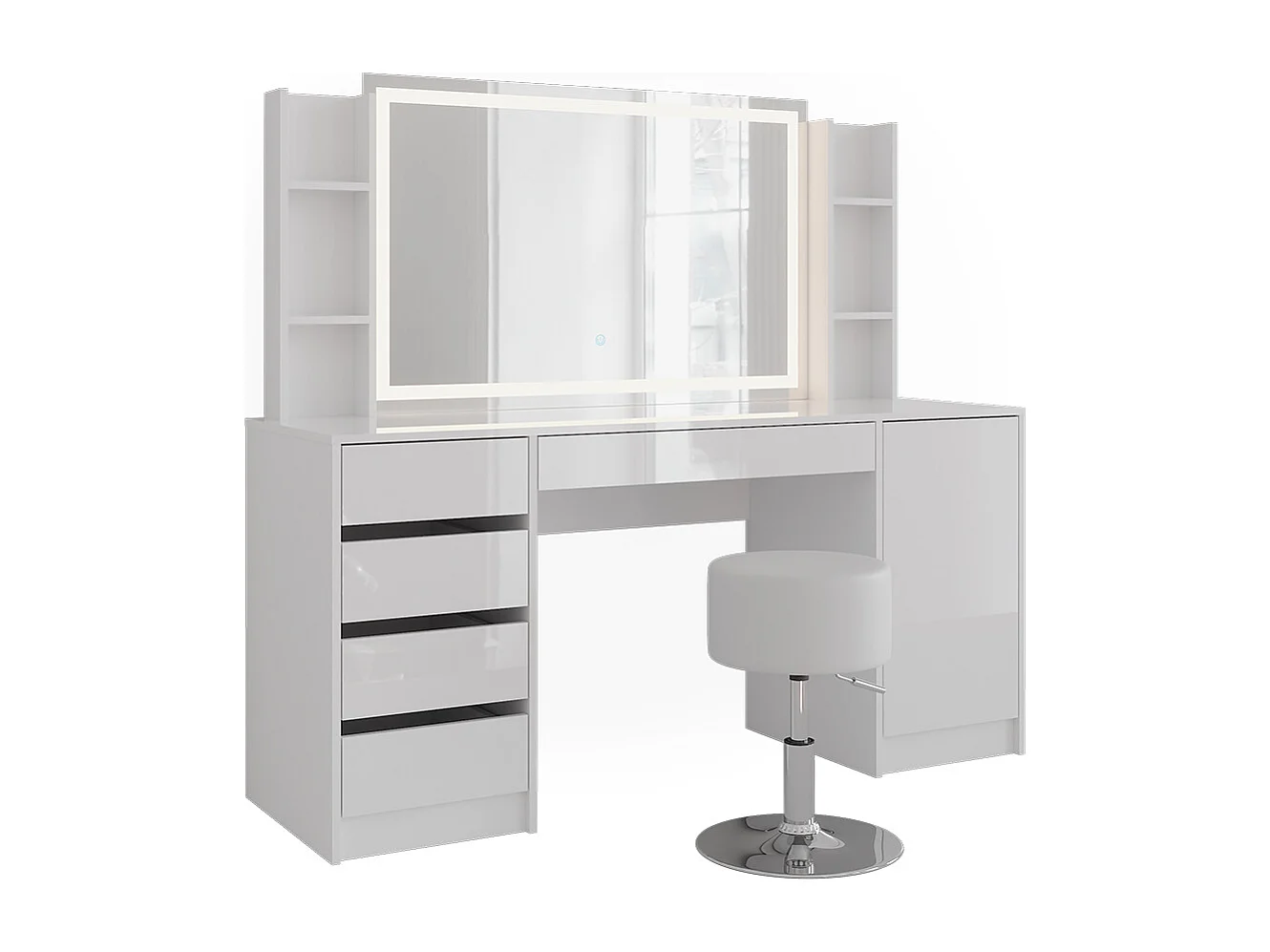 Coiffeuse blanc/blanc brillant 158.2x50.1x76 sherry