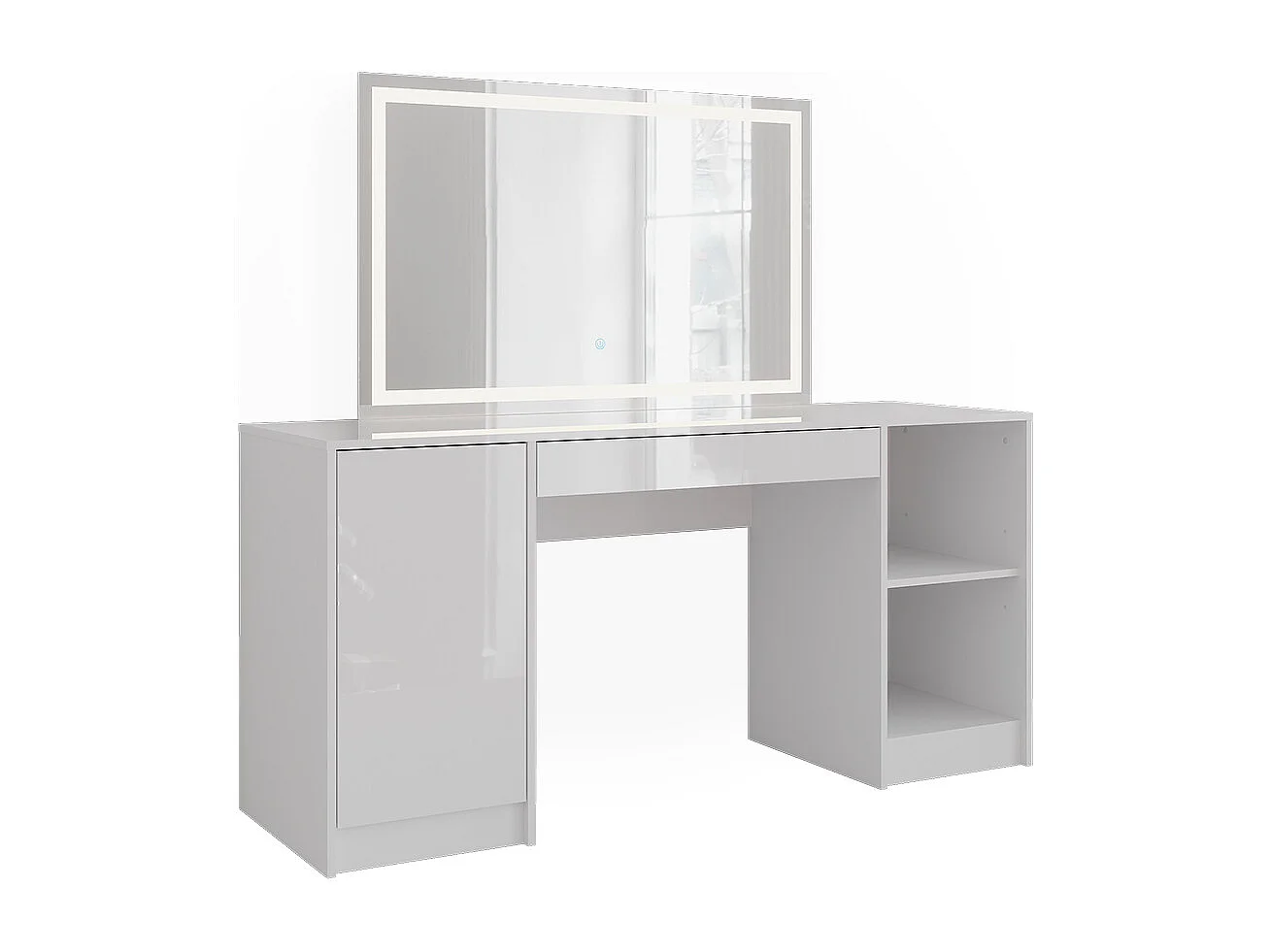 Tocador blanco/blanco alto brillo 158.2x50.1x76 sherry