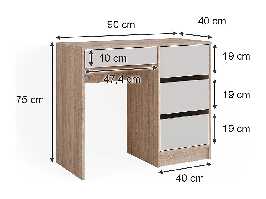 Vanity sonoma 90x40x75 sherry