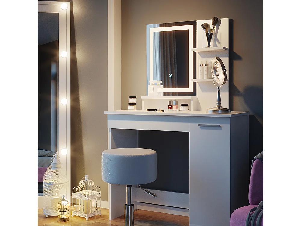 Coiffeuse blanc 90x38x137.5 julia