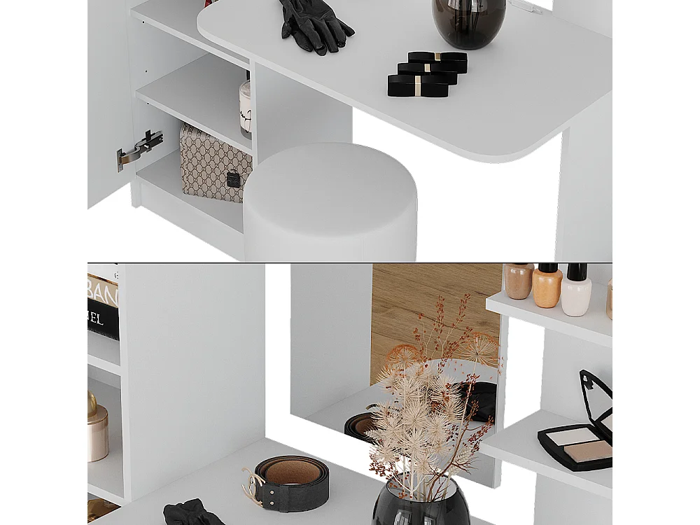 coiffeuse blanc 123x33x141.2 jasmin