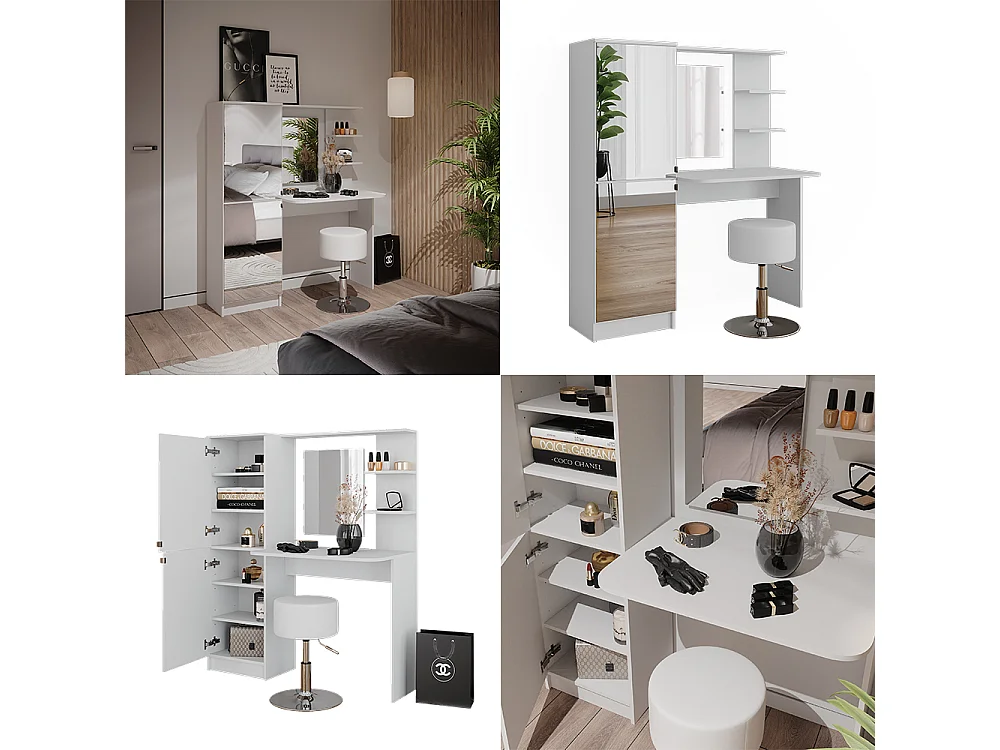 coiffeuse blanc 123x33x141.2 jasmin