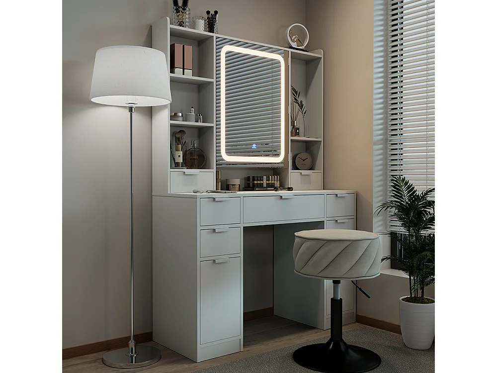 Coiffeuse blanc 105x40x156 solea