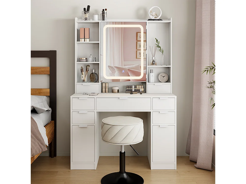Tavolo da toilette bianco 105x40x156 solea
